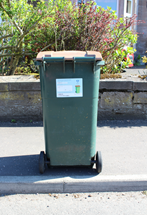 Present your brown-lidded bin for collection on the day of uplift by 7:30am