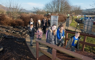 The WEBWalk has been constructed from reused and recycled materials, including the plastic boardwalk!