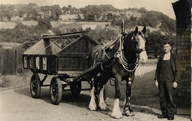 An early 20th Century Cleansing Department vehicle working in Perth.