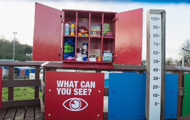 Reduce section: A good example of a household cupboard with items that produce less waste.