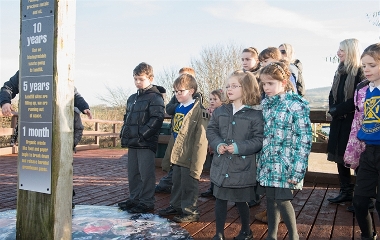 Craigie Primary looking down on the landfill site display.