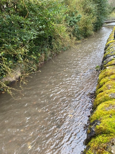 The Craigie Burn in Perth after sediment removal works in March 2024