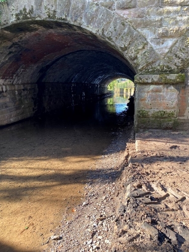 The Craigie Burn in Perth after sediment removal works in March 2024