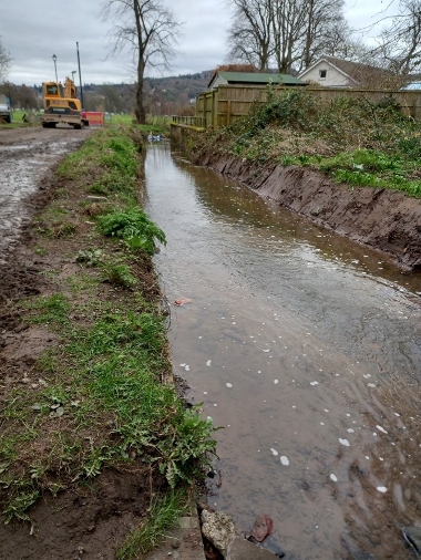 The Craigie Burn in Perth after sediment removal works in March 2024