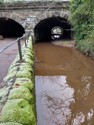 The Craigie Burn in Perth prior to sediment removal works in March 2024