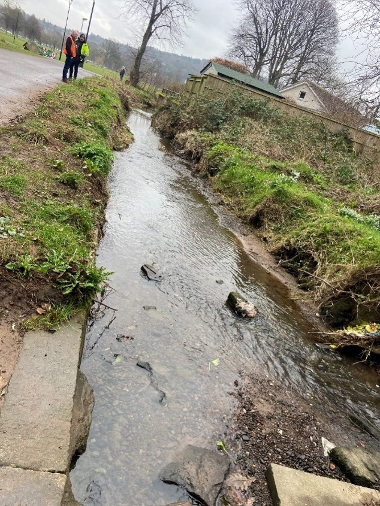 The Craigie Burn in Perth prior to sediment removal works in March 2024