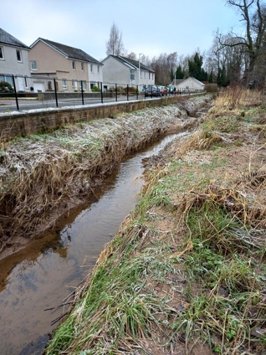 The Craigie Burn in Perth prior to sediment removal works in March 2024