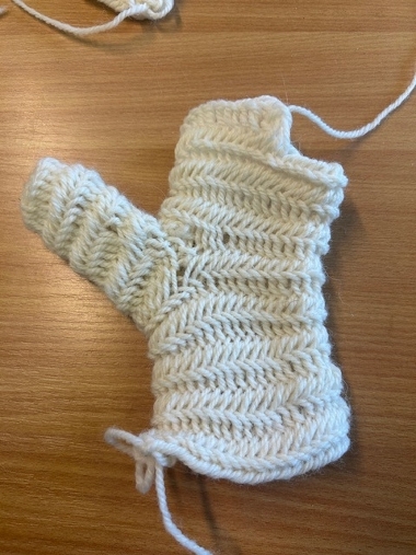 photo of mitten in progress