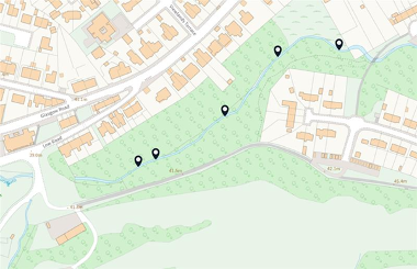 Map showing the location of the ongoing tree and debris clearance works on the Craigie Burn